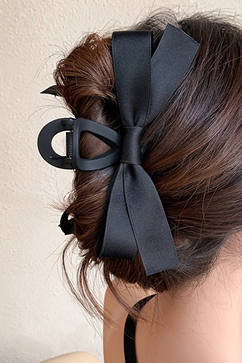 Black Bow Decor Large Hair Claw Clip