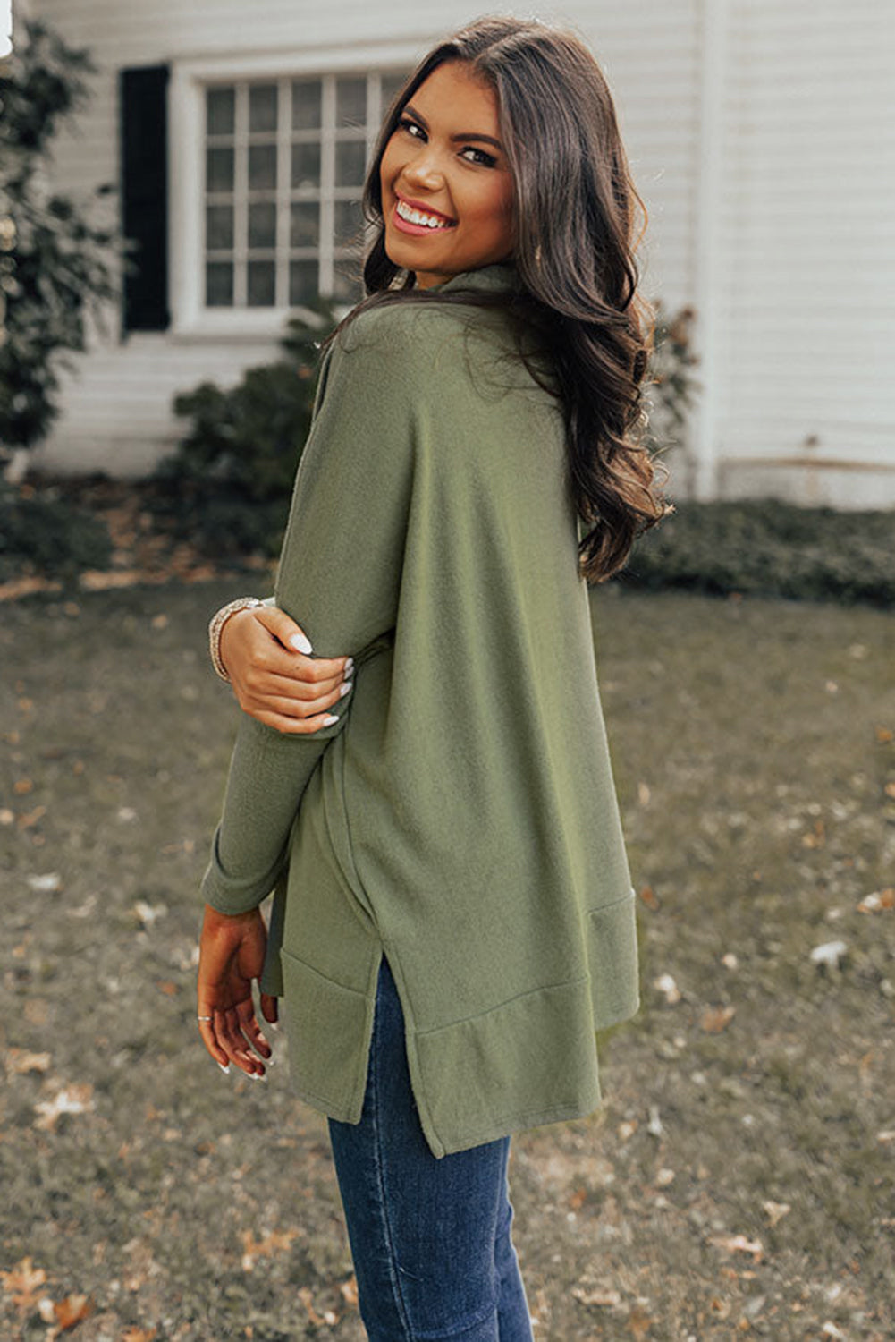 Black Cowl Neck Shift Tunic Top